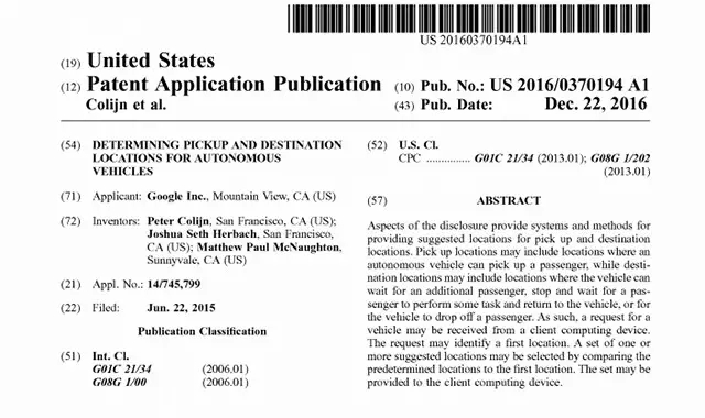 Google 這項自動駕駛的新專利，可能會讓 Uber 瑟瑟發抖