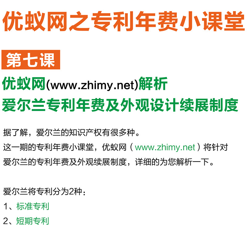 【海外】愛爾蘭專利年費及外觀設計續展制度