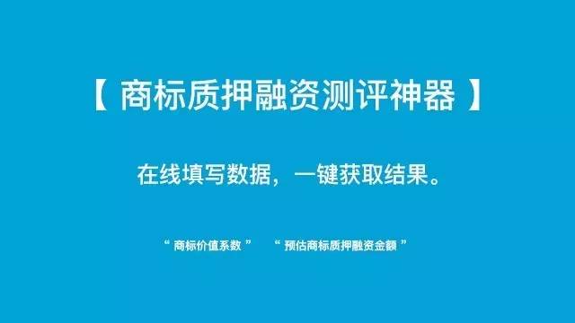 小小「商標質押融資測評神器」 再掀「企業商標質押融資」新浪潮！