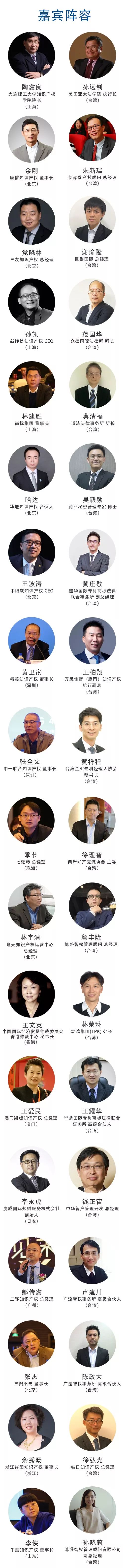周五聚首！「G40兩岸知識產權領袖閉門峰會」最新嘉賓公布