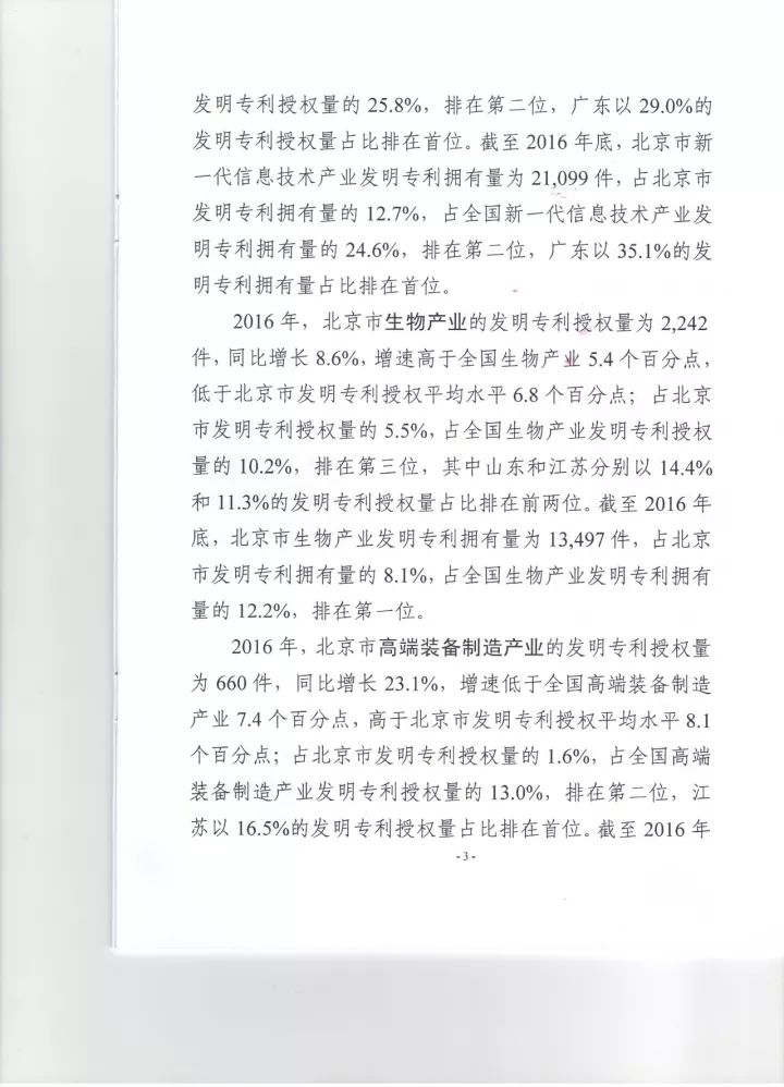 《2016年北京市戰略性新興產業知識產權（專利）狀況》白皮書