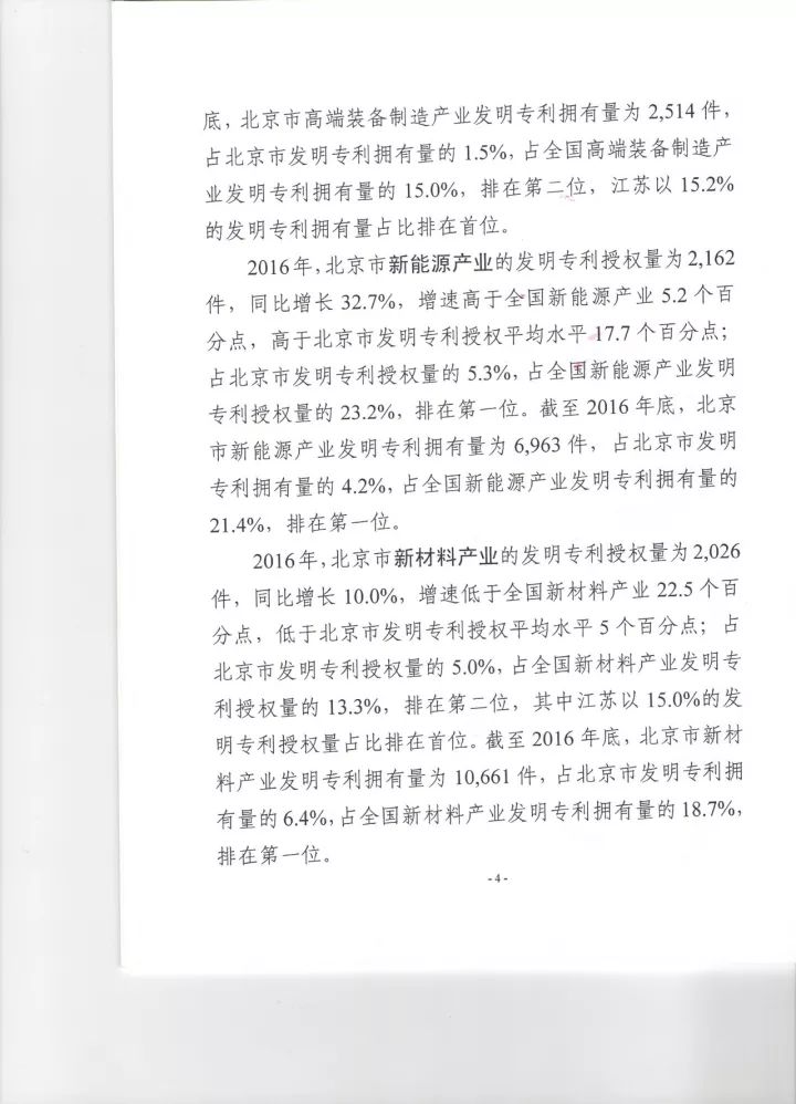 《2016年北京市戰略性新興產業知識產權（專利）狀況》白皮書