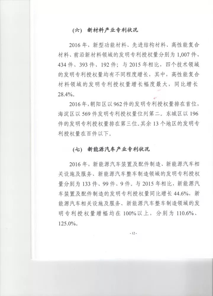 《2016年北京市戰略性新興產業知識產權（專利）狀況》白皮書
