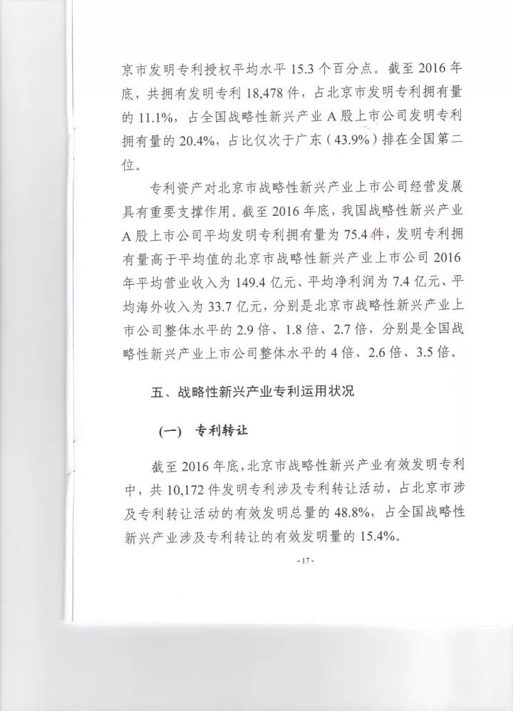 《2016年北京市戰略性新興產業知識產權（專利）狀況》白皮書