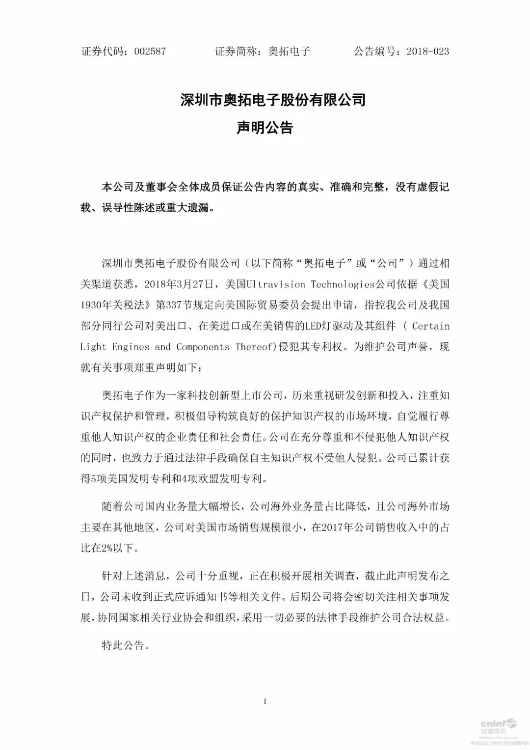 積極回應！國內LED行業針對美企337調查及中美貿易爭端的影響