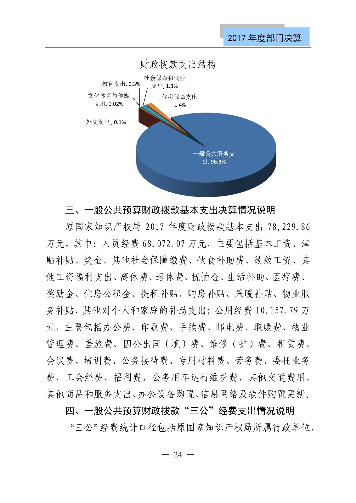 原國家知識產權局2017年度部門決算（全文）