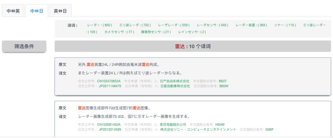 一款集「專利機器翻譯和專利詞典」的綜合服務平臺“AIpatent”