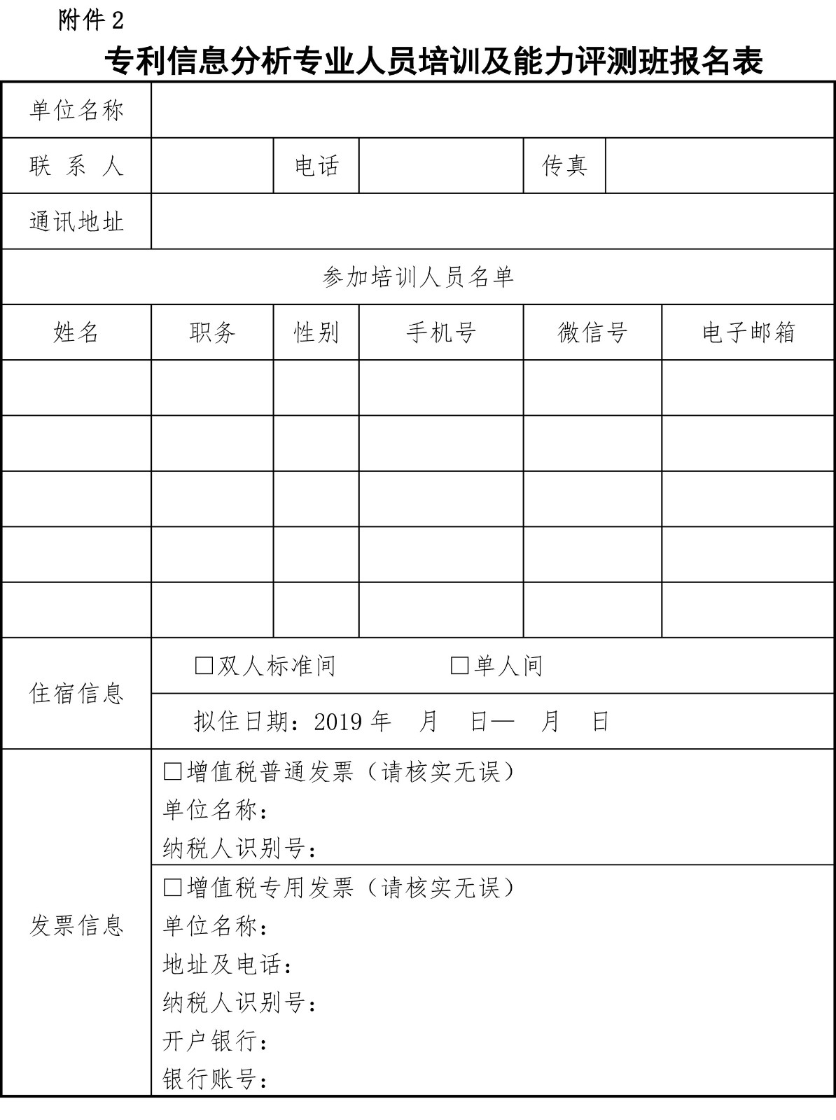 2019年第一期專利信息分析專業人員培訓及能力評測班的通知