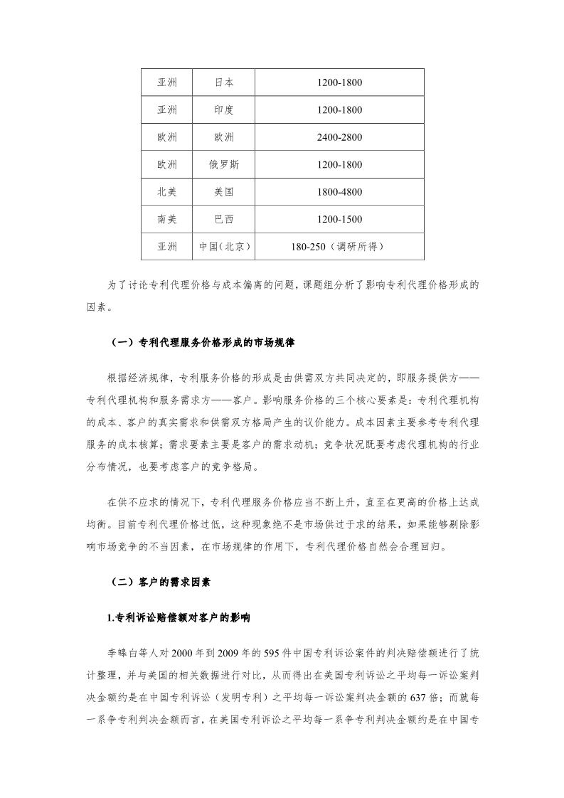 2019年北京專利代理服務成本公布（全文）