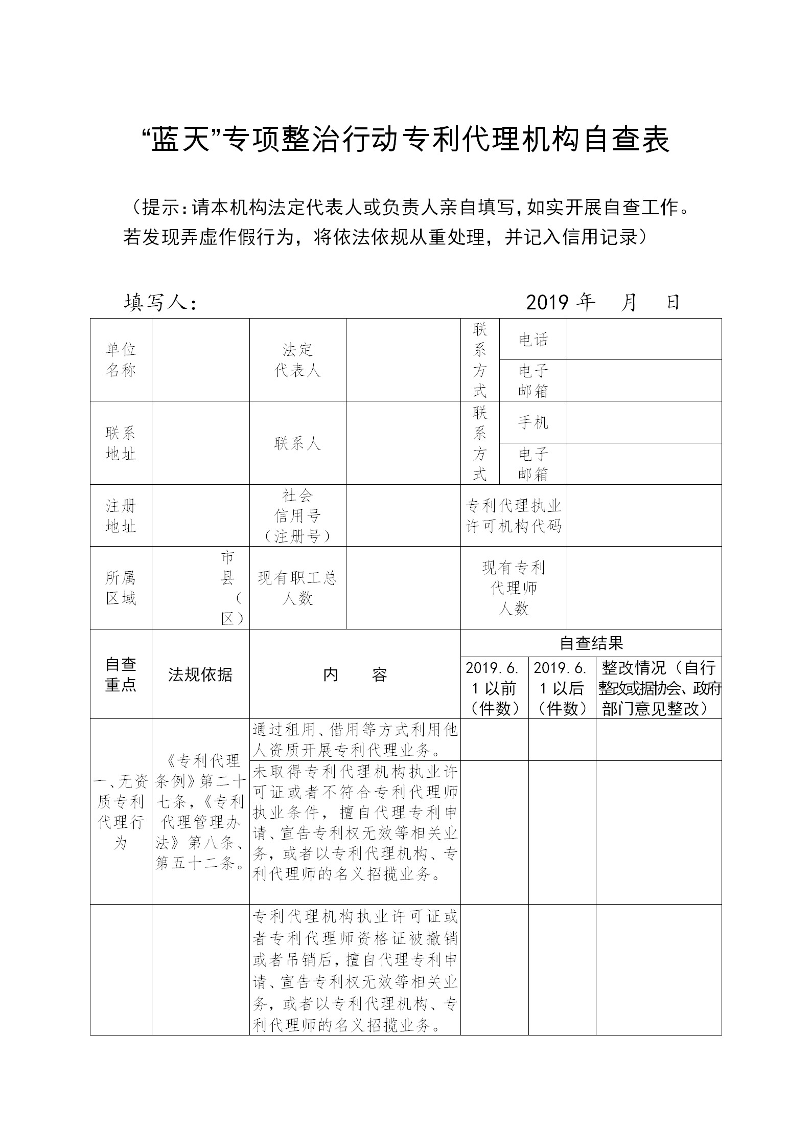 江蘇專利代理人協會為“藍天”專項整治行動，開展自查自糾工作