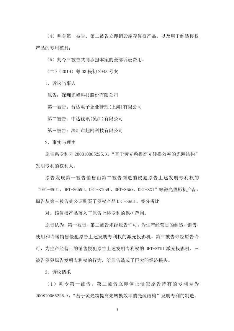 再交鋒！光峰科技與臺達專利大戰到美國
