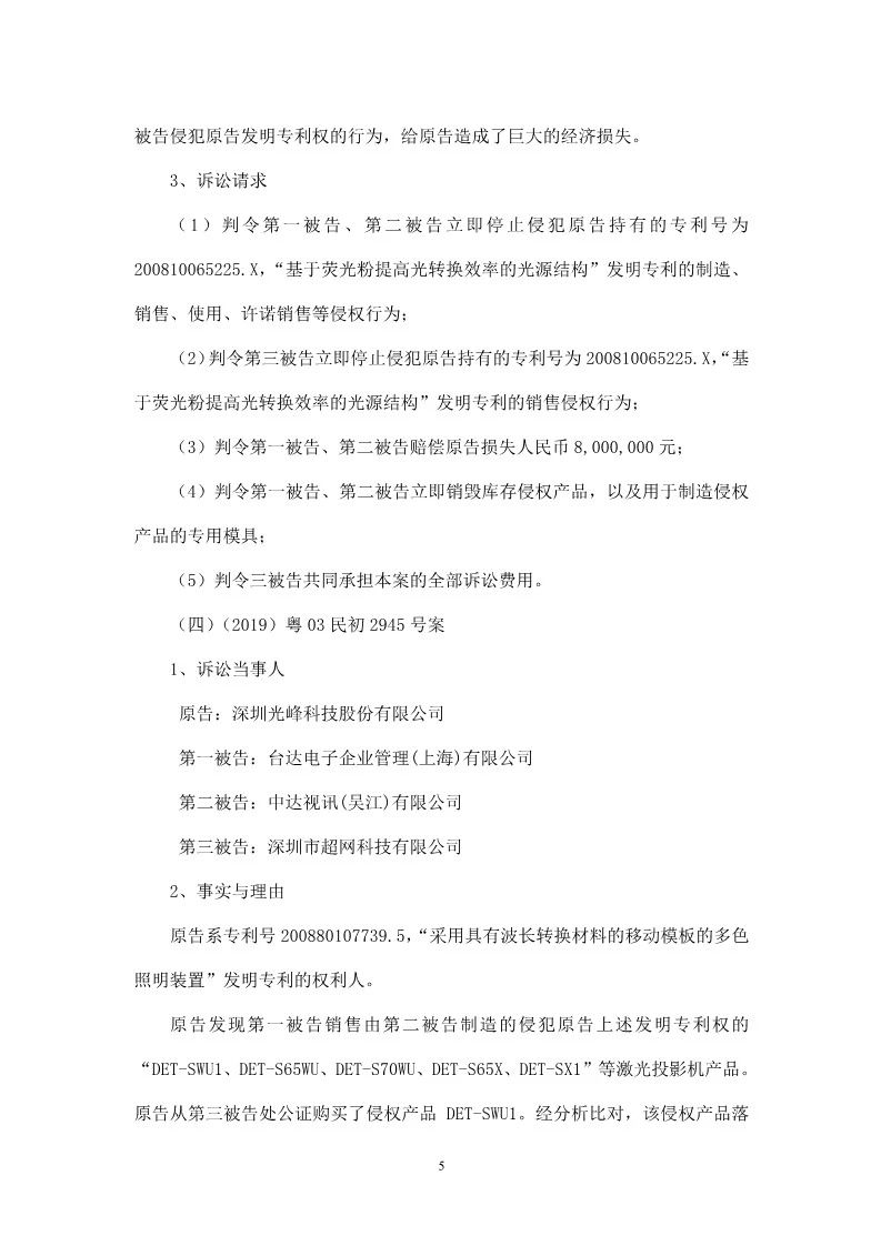 再交鋒！光峰科技與臺達專利大戰到美國