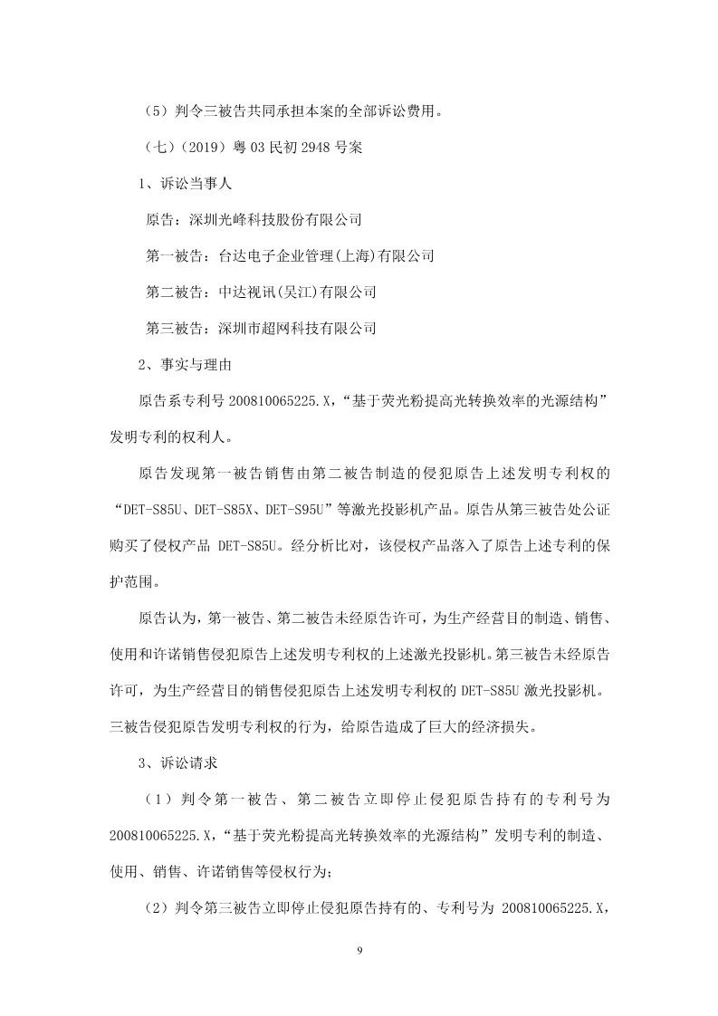 再交鋒！光峰科技與臺達專利大戰到美國