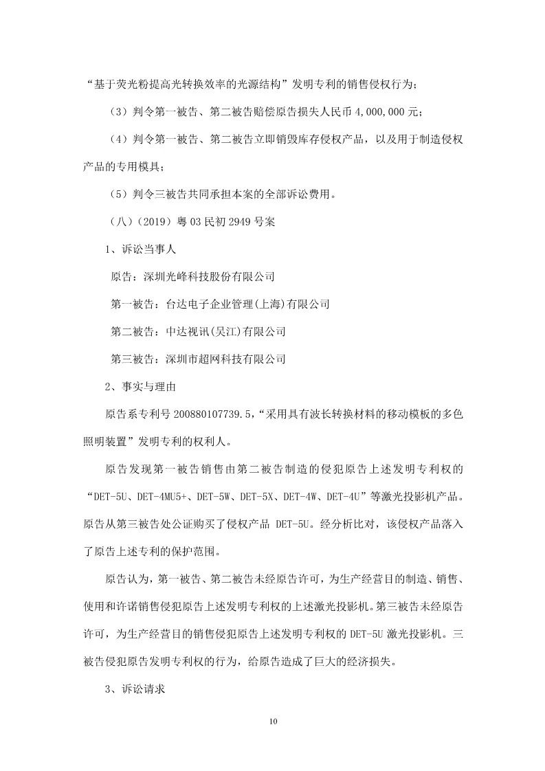 再交鋒！光峰科技與臺達專利大戰到美國