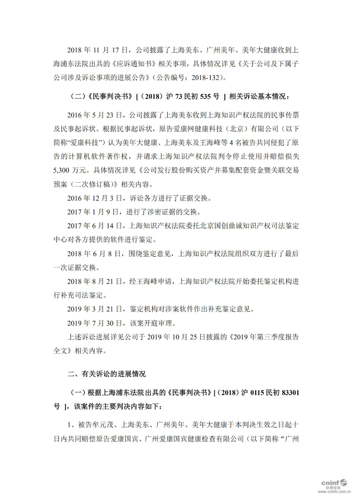 美年健康與愛康國賓商業秘密、計算機軟件著作權案一審宣判