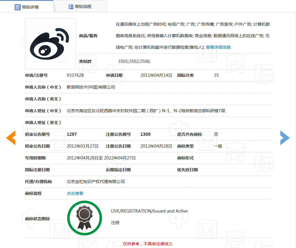 “微博課堂”侵犯“微博”商標權案，新浪二審獲賠200余萬