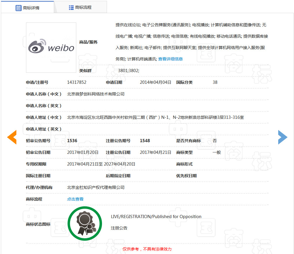 “微博課堂”侵犯“微博”商標權案，新浪二審獲賠200余萬