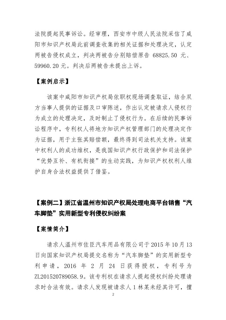 國家知識產權局發布2019年度知識產權行政保護典型案例