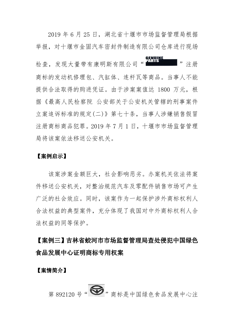 國家知識產權局發布2019年度知識產權行政保護典型案例