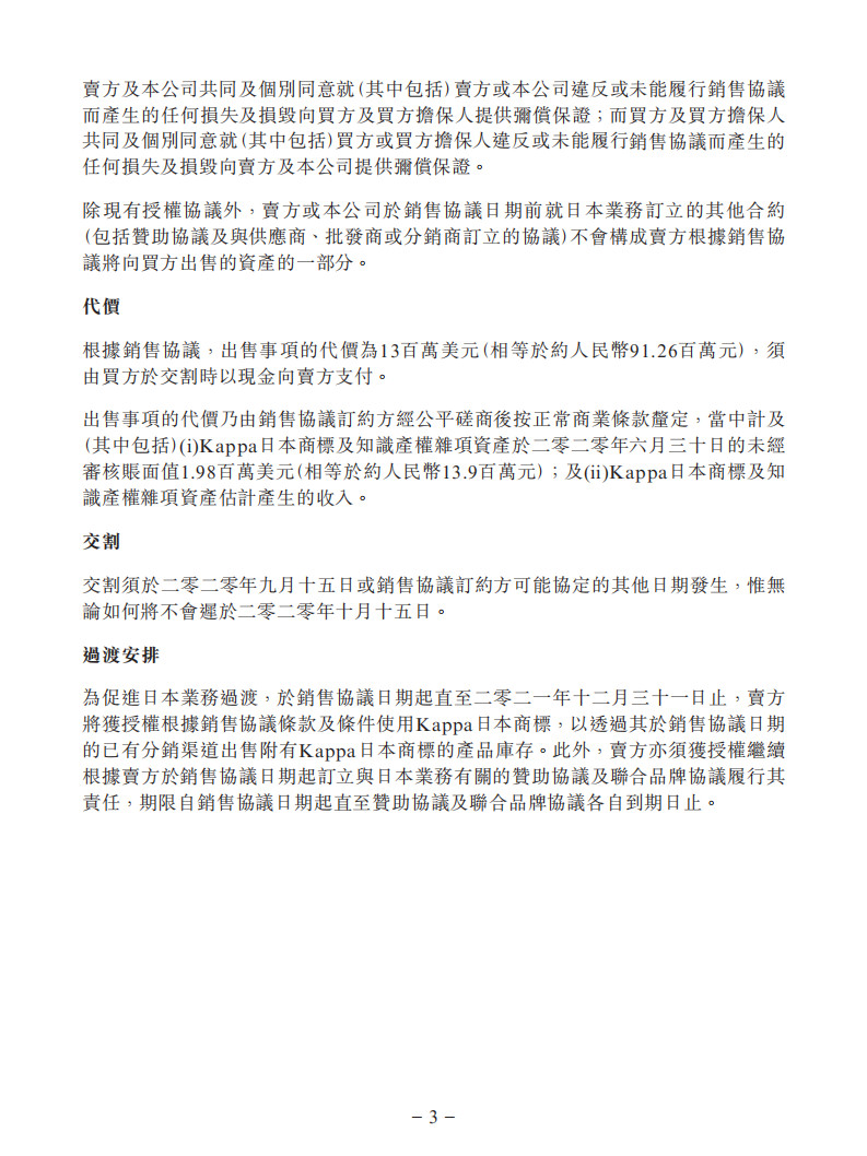 1300萬美元！中國動向附屬擬出售Kappa日本商標及知識產權雜項資產