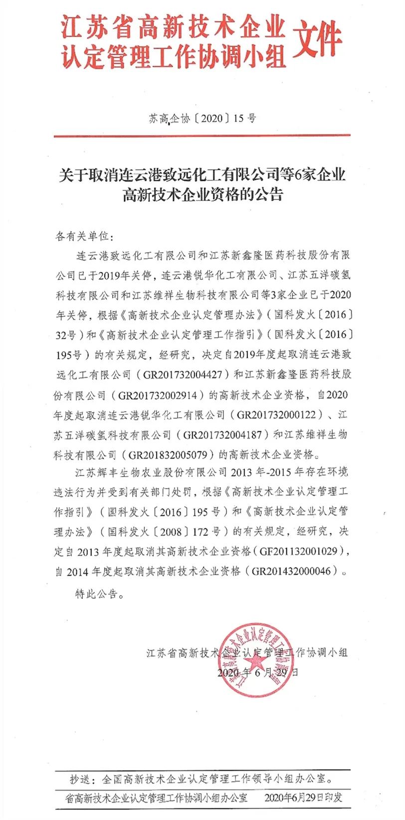 2020年上半年，97家高新技術企業被取消資格，50家被追繳稅收優惠！