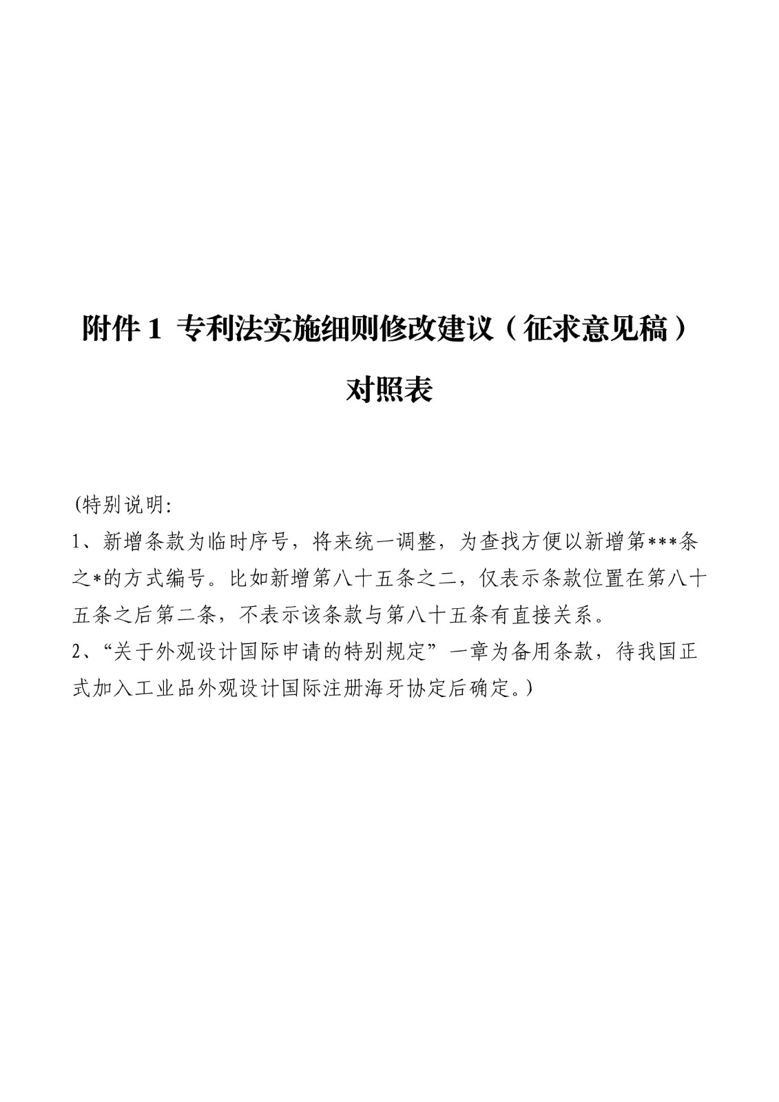 《專利法實施細則修改建議（征求意見稿）》全文！
