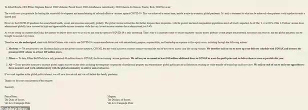 輝瑞CEO堅決反對放棄疫苗知識產權?。ǜ街杏⑽陌婀_信）