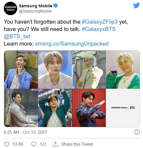 三星即將為BTS歌迷發布聯名紀念版Galaxy Z Flip