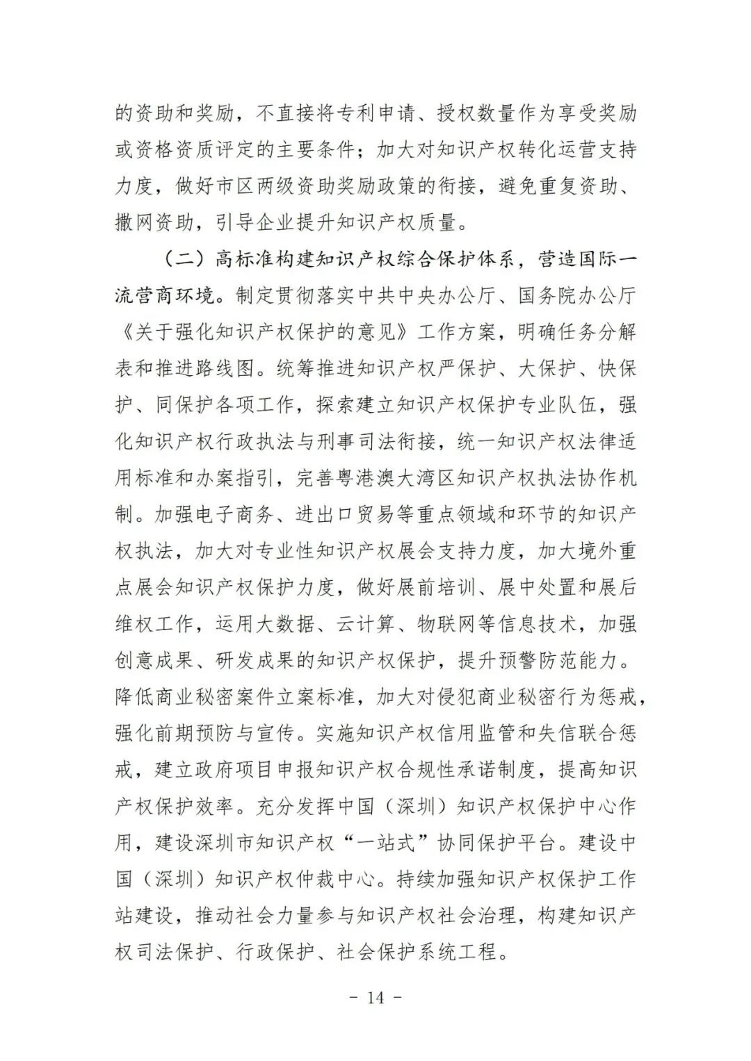 《深圳市知識產權保護和運用“十四五”規劃》全文發布！