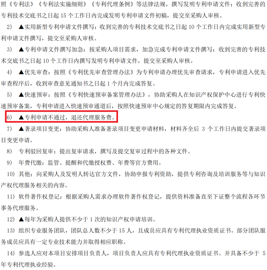 專利申請不通過退還代理費？30萬招標，發明專利9560元，實用新型3500元！