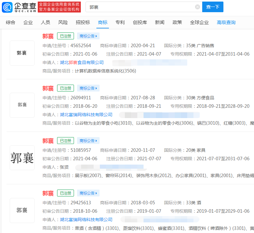 “楊迪”、“郭襄”、“楊過”被申請注冊商標，打擦邊球申請注冊商標有何風險？
