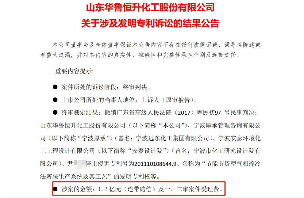 終審判賠共2.18億元，華魯恒升與金象賽瑞的兩起知識產權糾紛塵埃落定