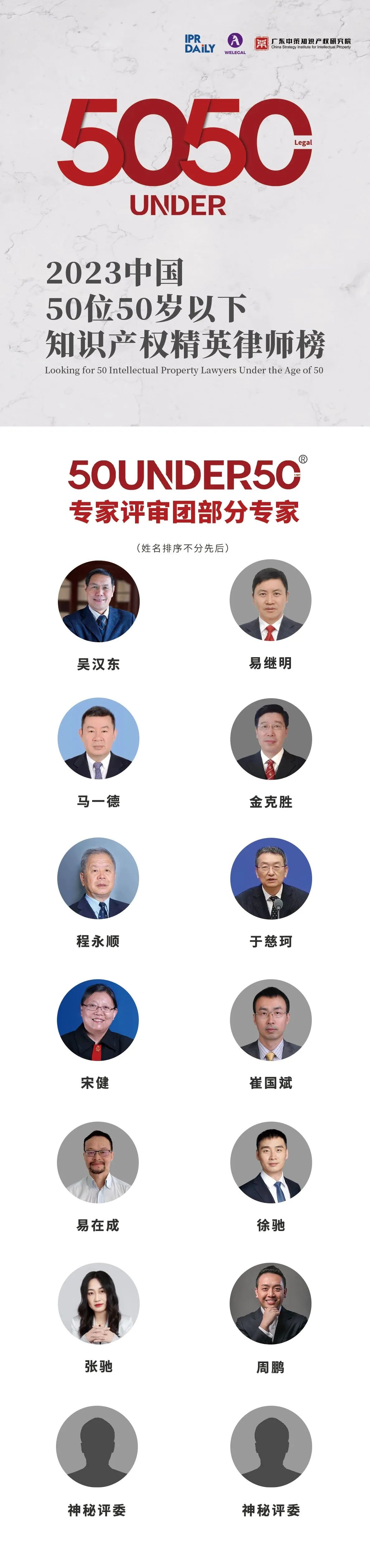 卓越超群！2023年50位50歲以下知識產權精英律師榜80位入圍名單公布