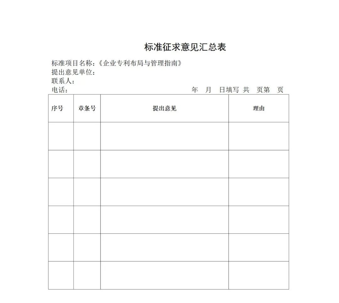 《企業專利布局與管理指南》（征求意見稿）全文發布！