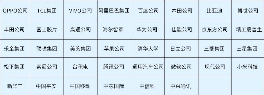 2023年度中國有效發明專利權利人排行榜