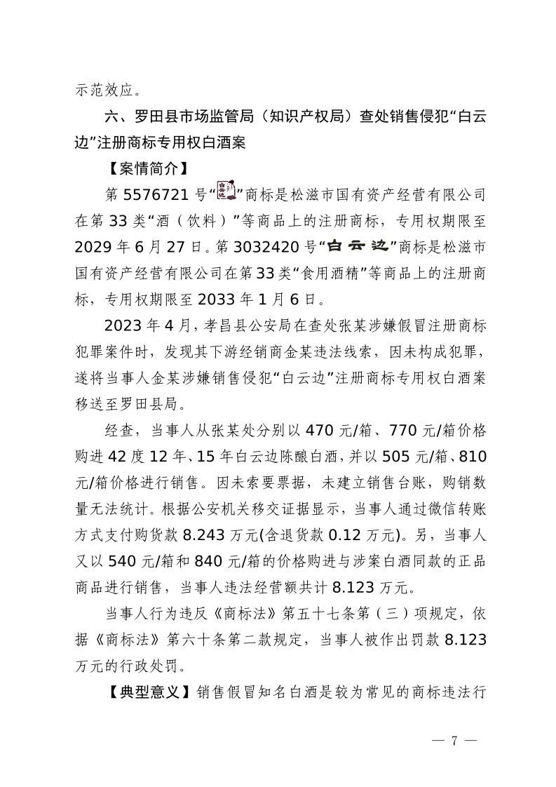 湖北省2023年度知識產權（商標）行政保護十大典型案例發布！