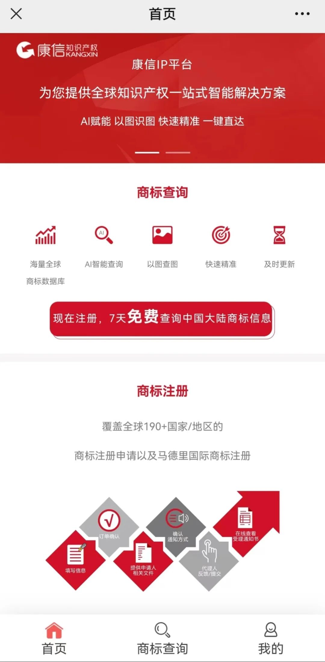 康信IP平臺手機端已上線！一鍵開啟掌上智能商標查詢