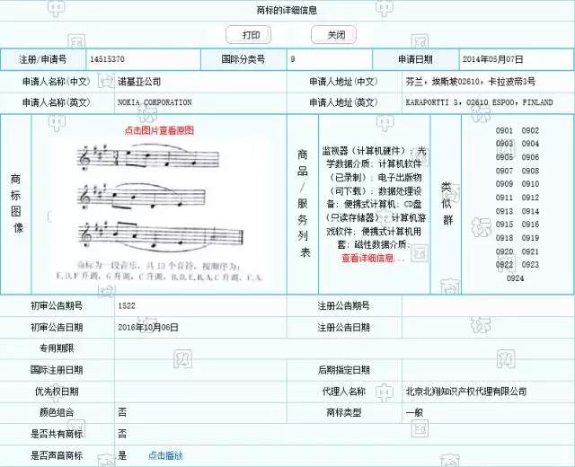 首例真正的聲音商標（純音樂性質聲音）已初審公告