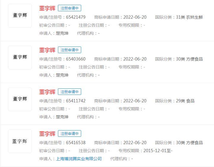 #晨報#新東方“董宇輝”被搶注商標；“退退退”梗全網爆火！“退退退”被搶注商標